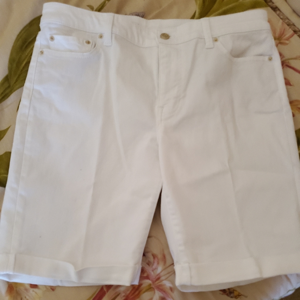 Talbots Flawless Girlfriend White Denim Shorts - Picture 3 of 8